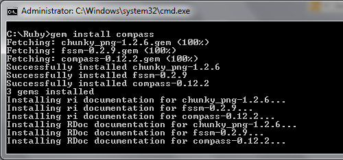 Successful installation of Compass on Terminal