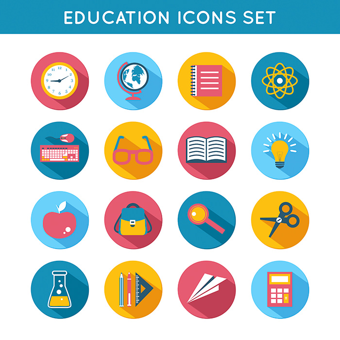 10 - Free education icons