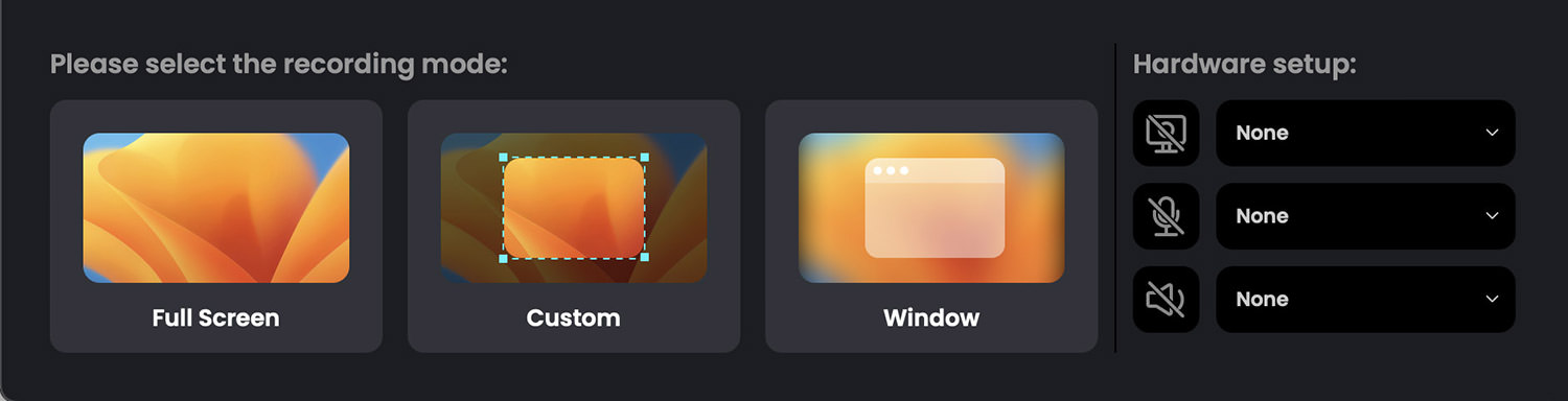 FocuSee recording modes