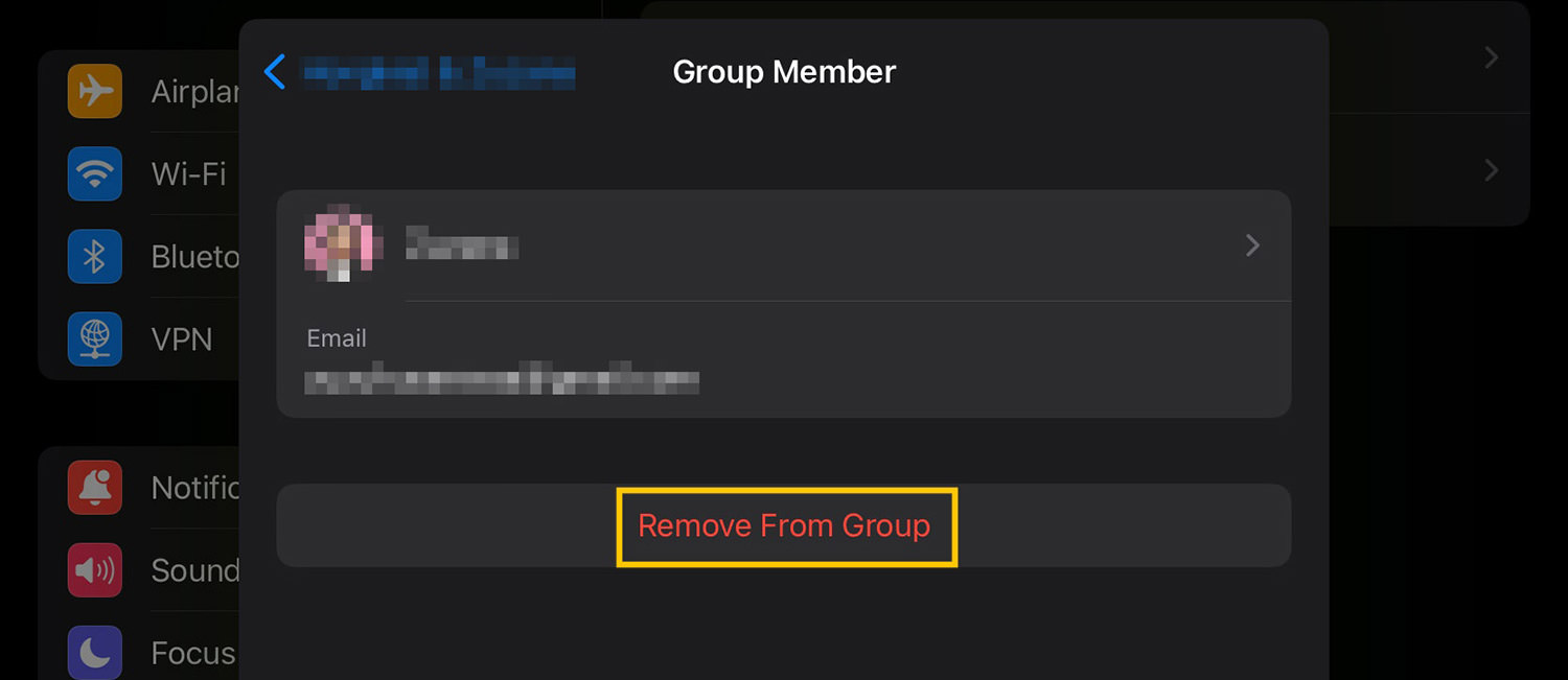 Remove user from group