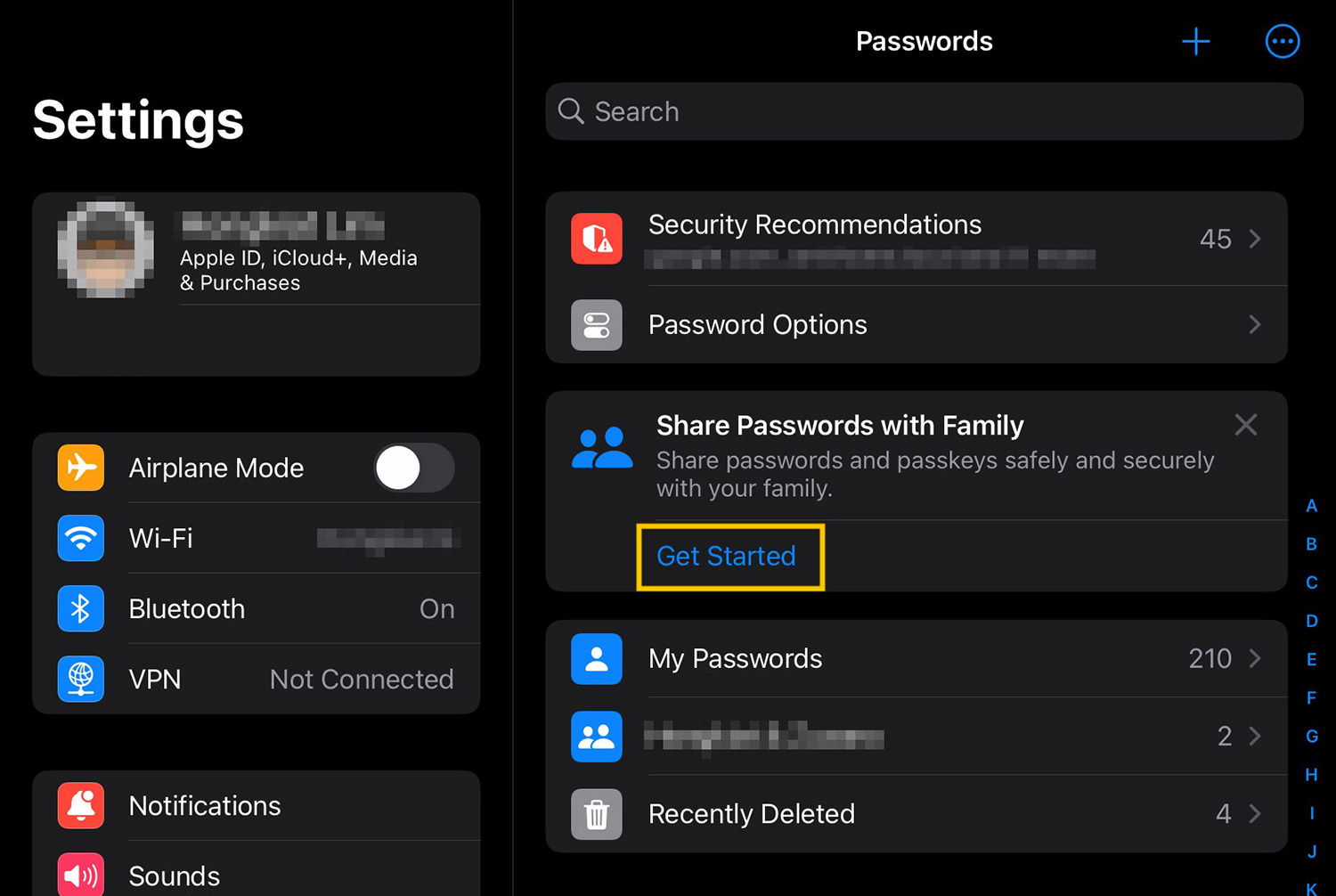 how to share 1password with family