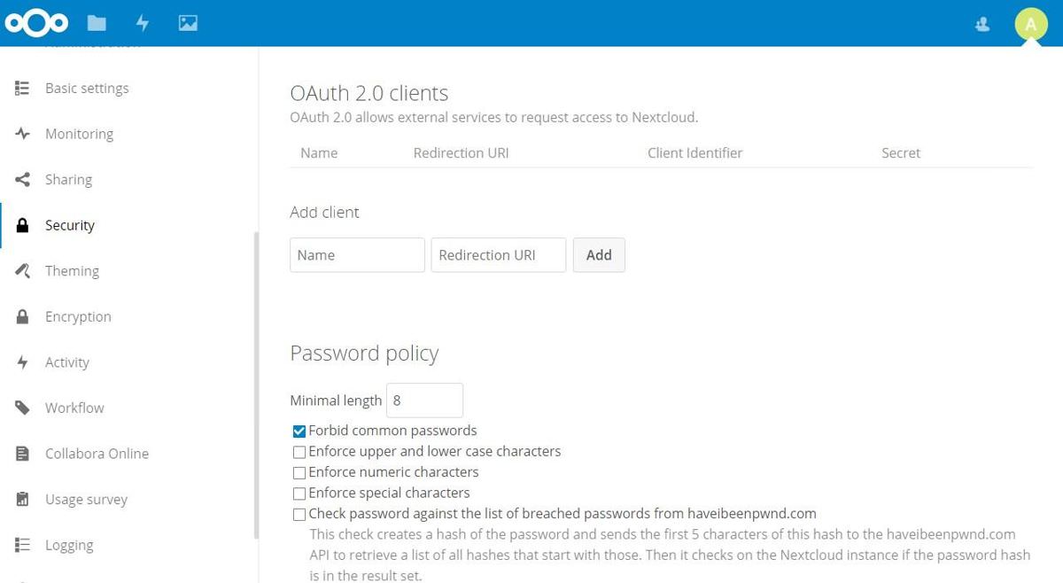 Nextcloud's security features