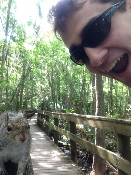 squirrel attack selfie