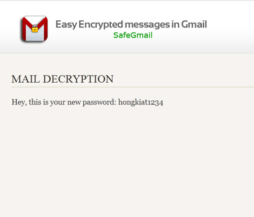 Decrypted email