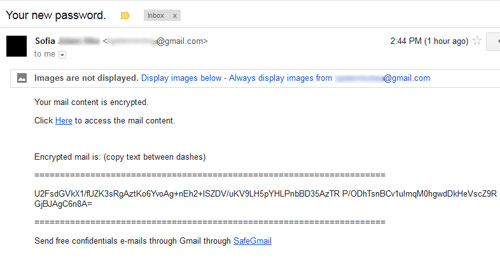 Encrypted email content