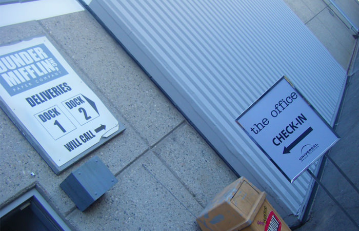dunder mifflin filming lot pickup warehouse