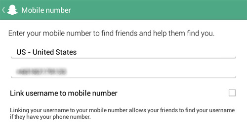 Link/Unlink Username To Mobile Number