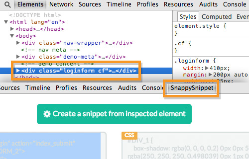 Selecting and Copying an Element with SnappySnippet