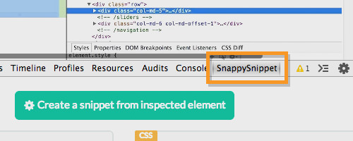 SnappySnippet Tab in Chrome DevTools