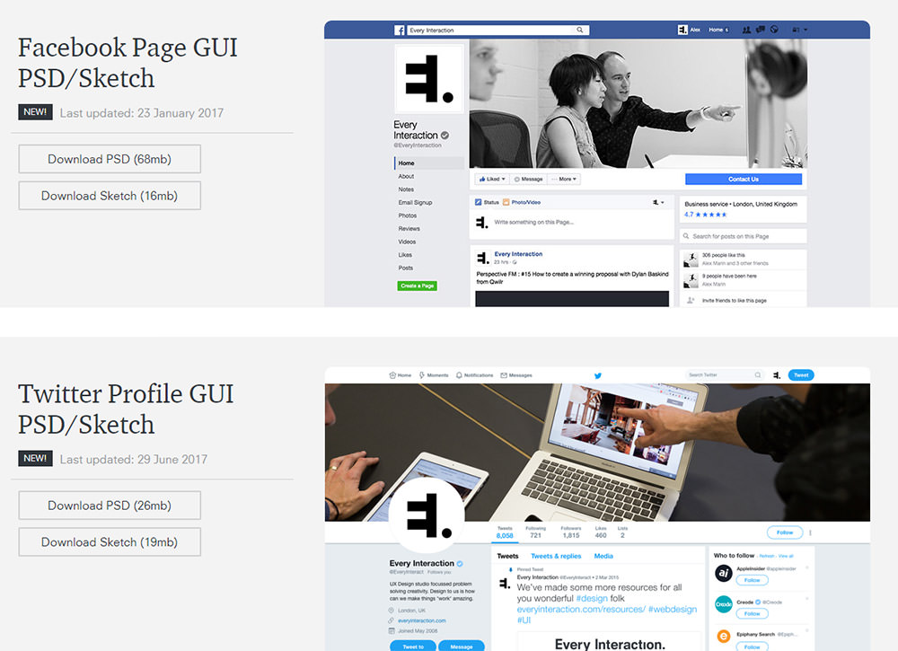 templates for social networks profile