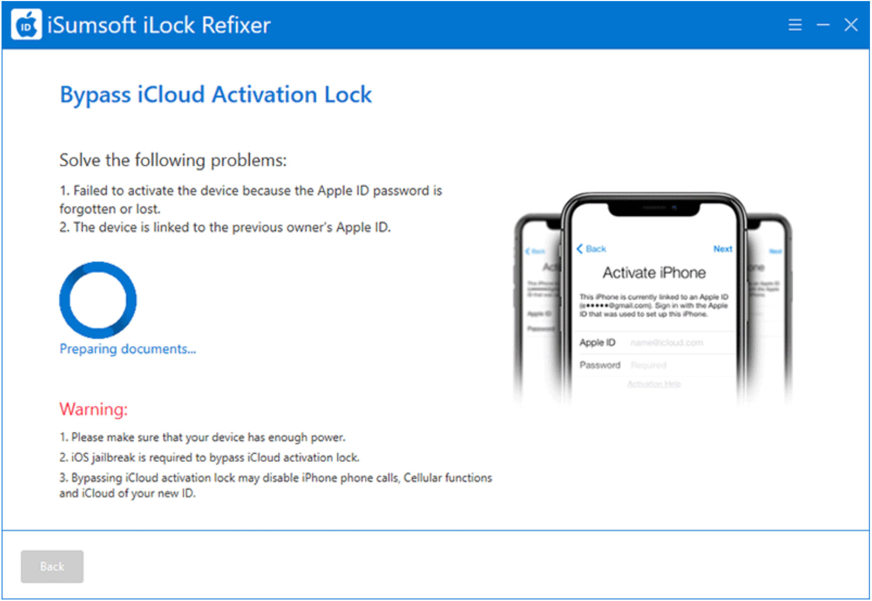 Software preparing to bypass lock