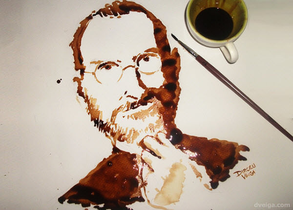 steve jobs - coffee painting