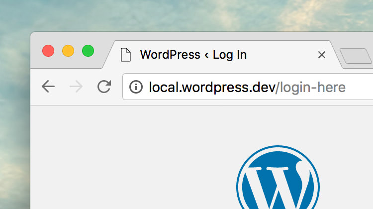 WordPress login form with the custom URL