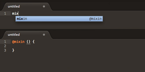 SASS Snippet Mixin in Sublime Text