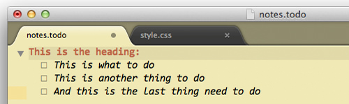 Checkbox added in a TODO list in Sublime Text