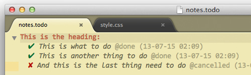 List item marked as done in Sublime Text