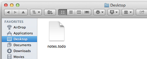 Unknown file type icon for TODO file