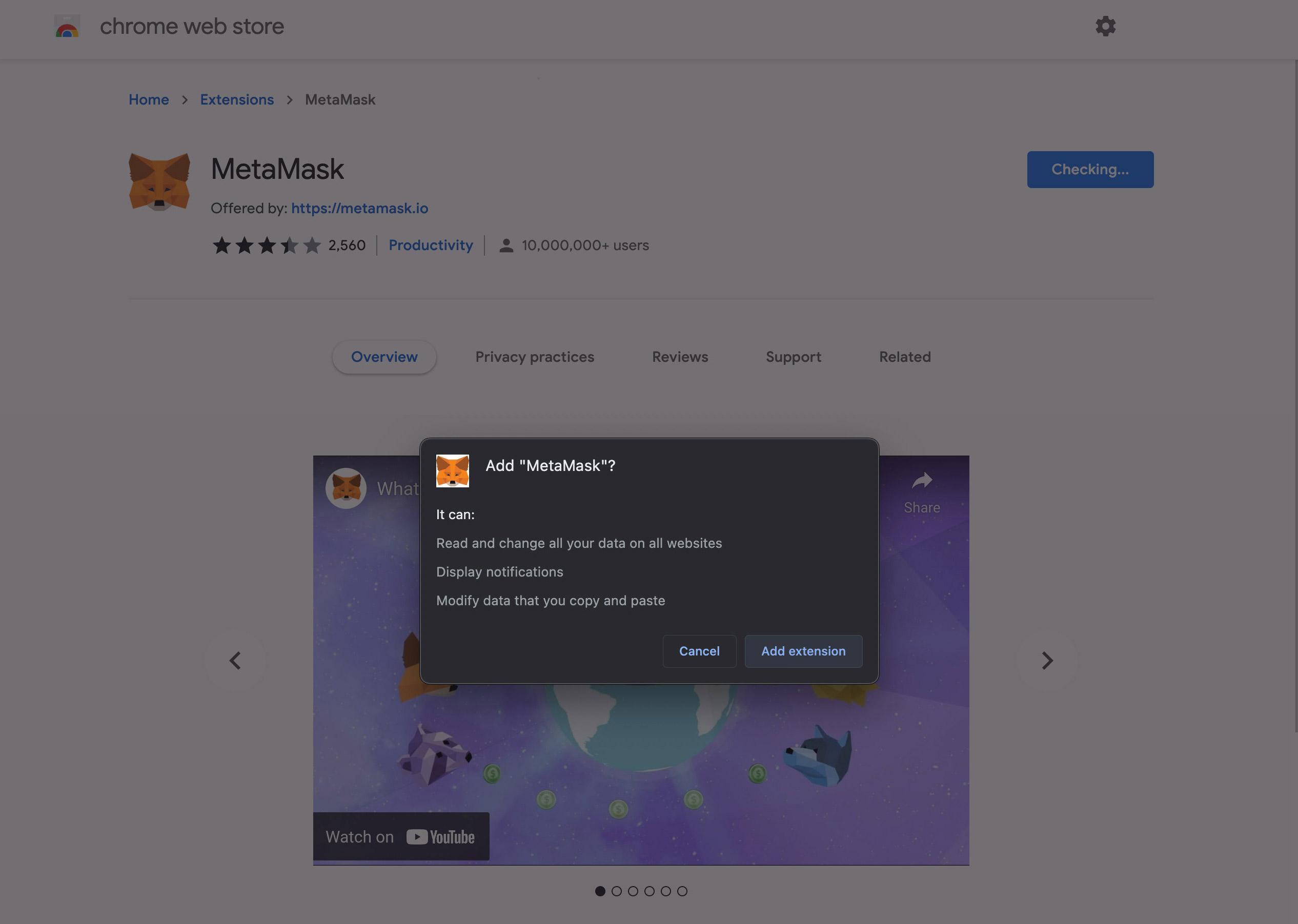 install metamask ext