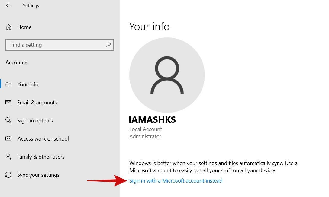 Syncing Microsoft account settings in Windows 10