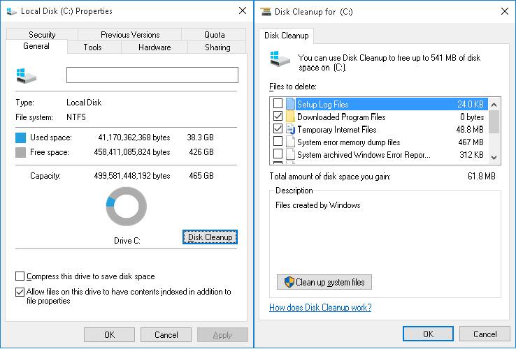 Perform Disk Cleanup to Free Up Space