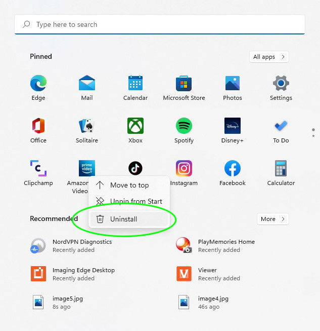 win11 uninstall apps