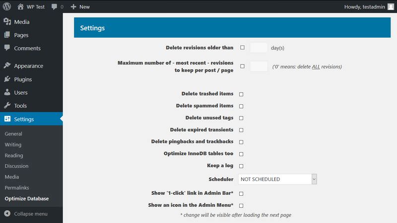 Optimize Database after Deleting Revisions