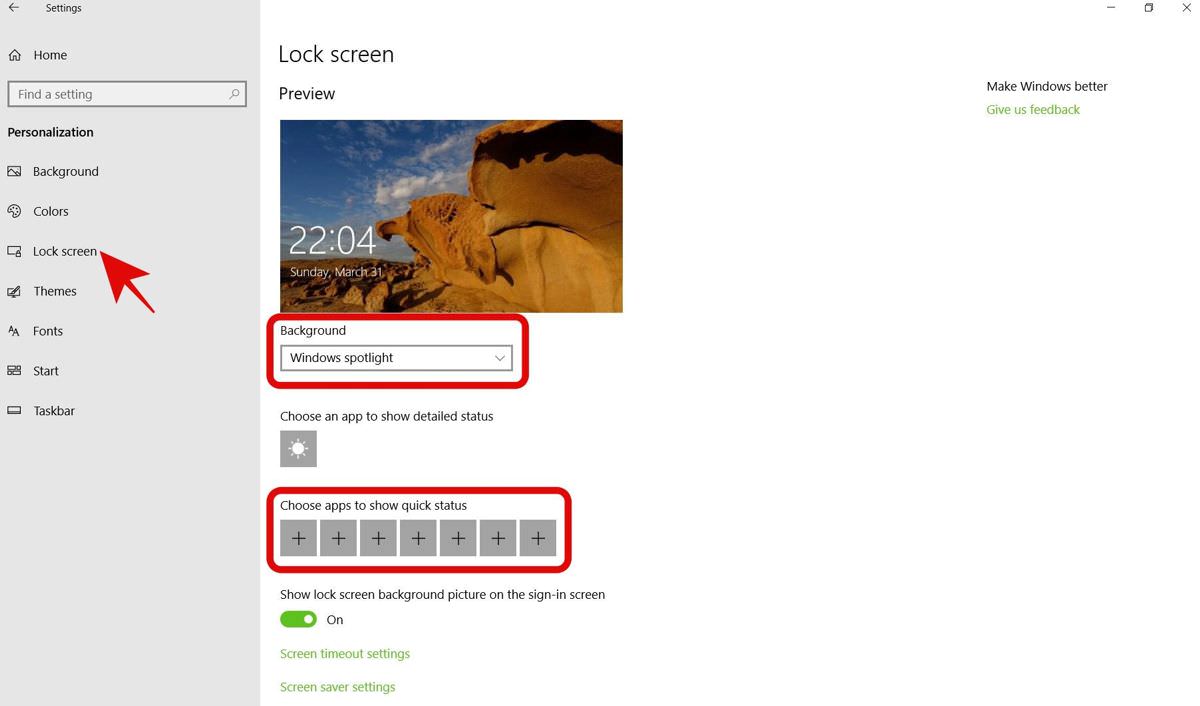 Change the lock screen in Windows 10