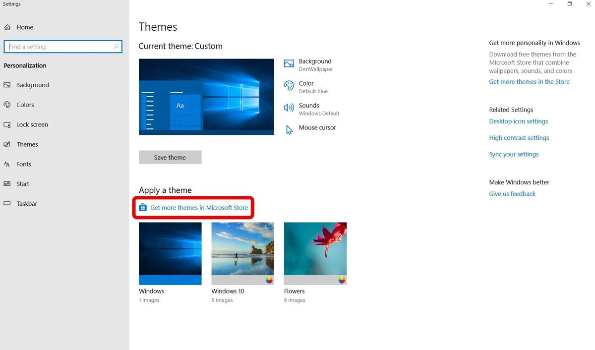 how to make windows 10 themes