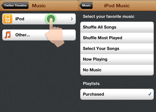 setting ipod music