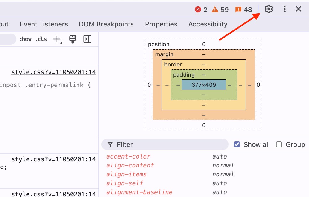 Chrome DevTools settings menu for enabling AI features