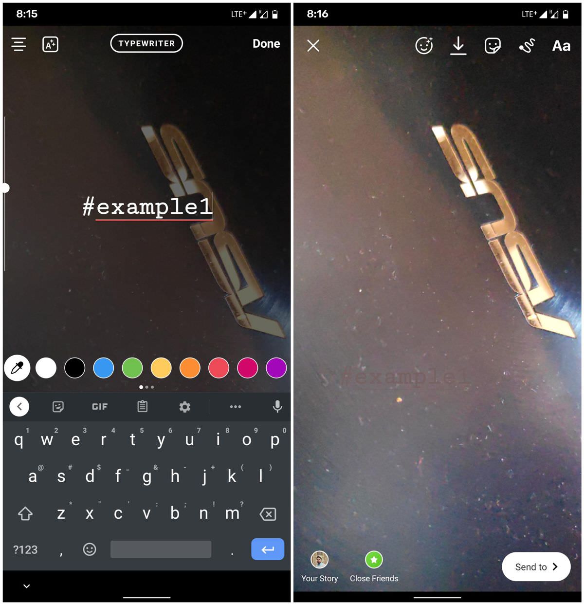 Add invisible hashtags to stories in Instagram