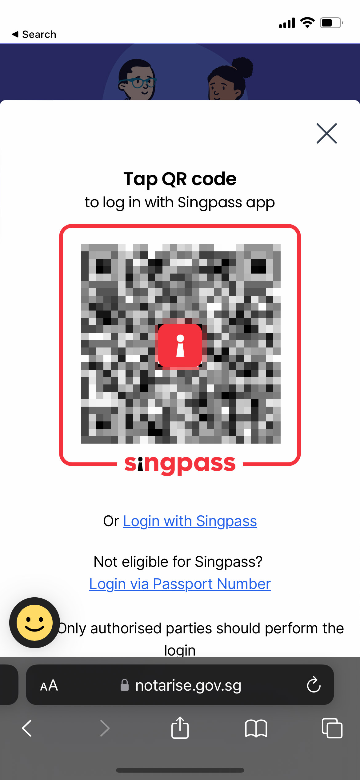 login singpass