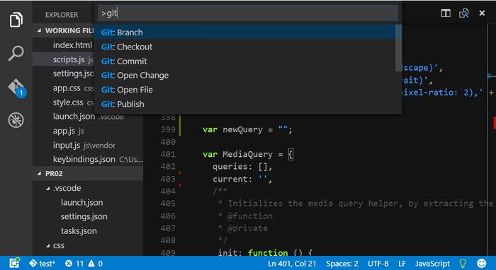 visual studio code git email