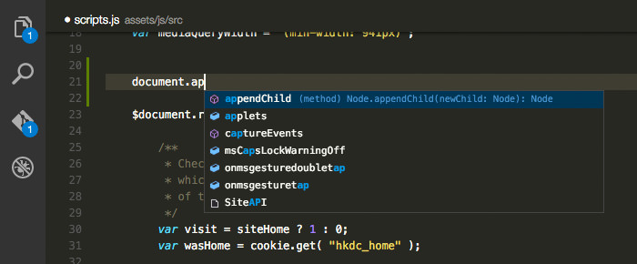 Visual studio code intellisense как включить