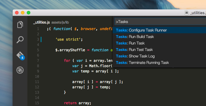 configure task runner visual studio code typescript for mac