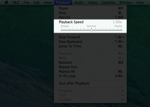 vlc for mac view playback speed