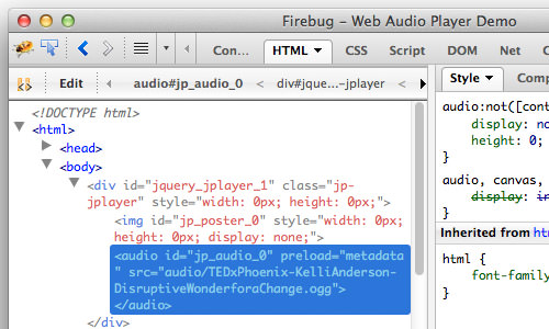 styling the html5 audio player