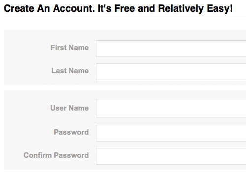 simple registration form