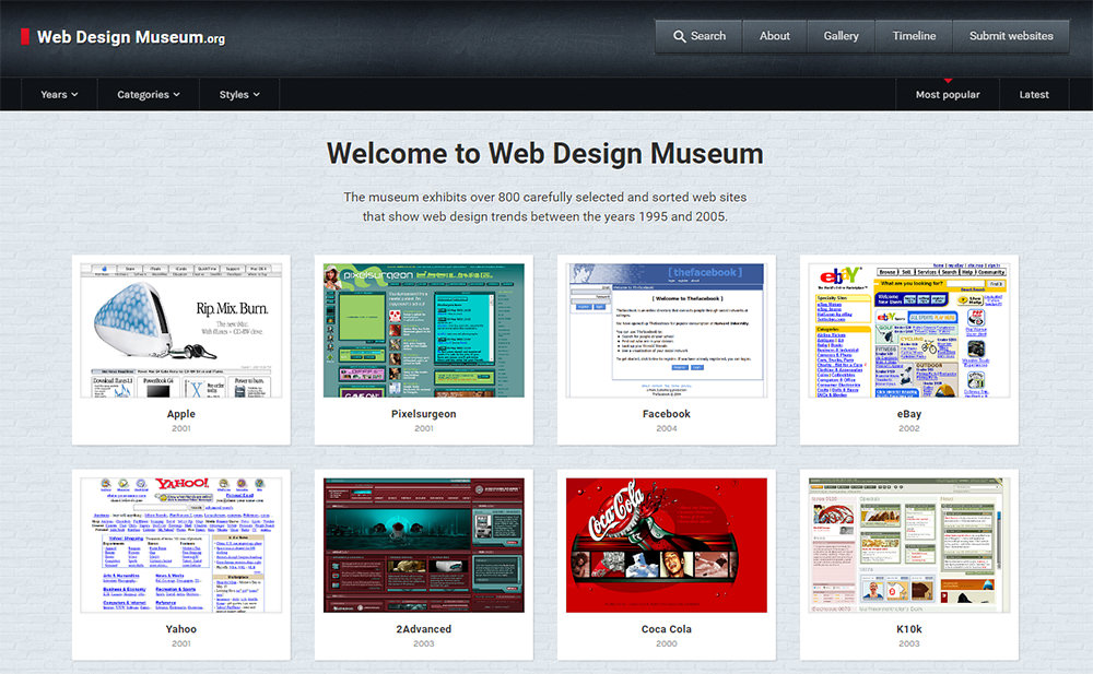 This Website Shows You Web Design Trends From The Past - Hongkiat