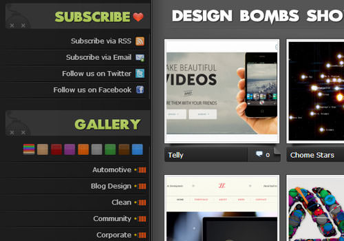 DesignBombs css website layout gallery vertical links