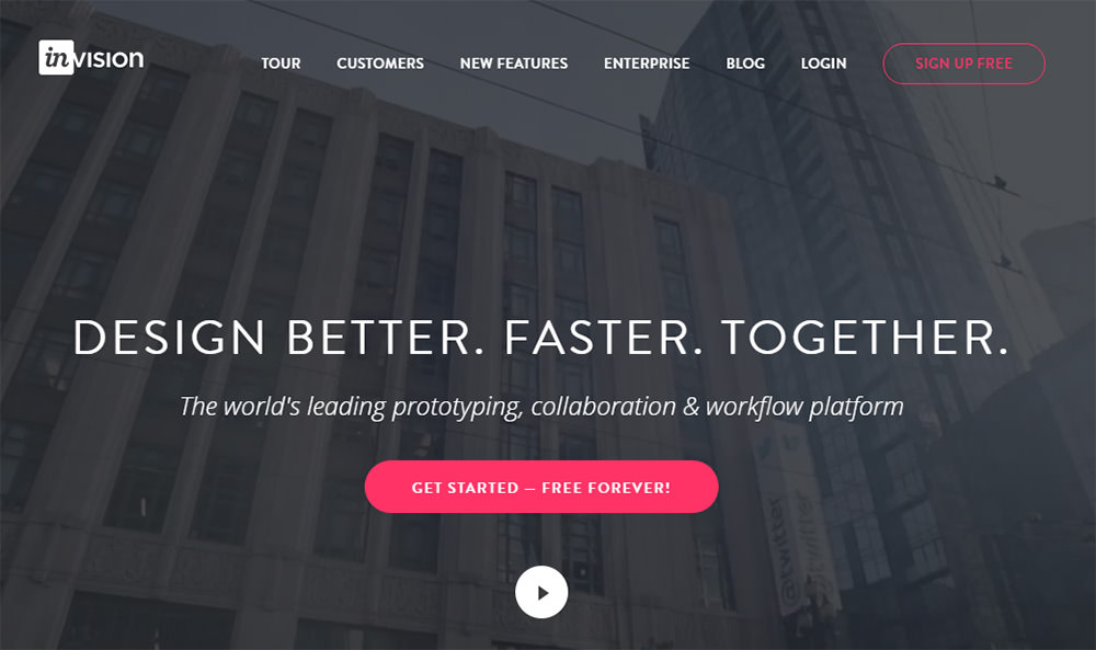 invision homepage