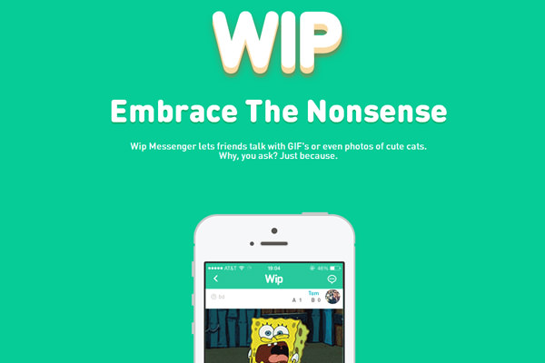 wip messenger iphone app website landing page