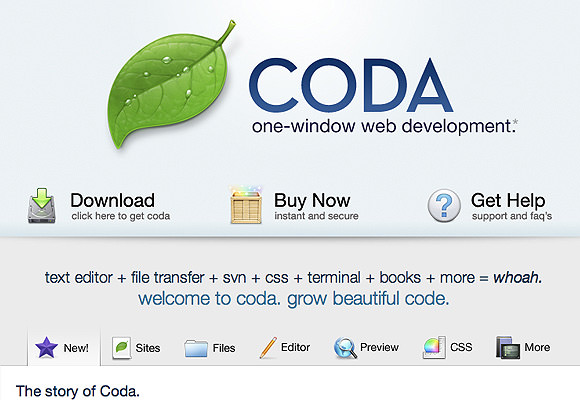 Coda App for Mac OS X Lion