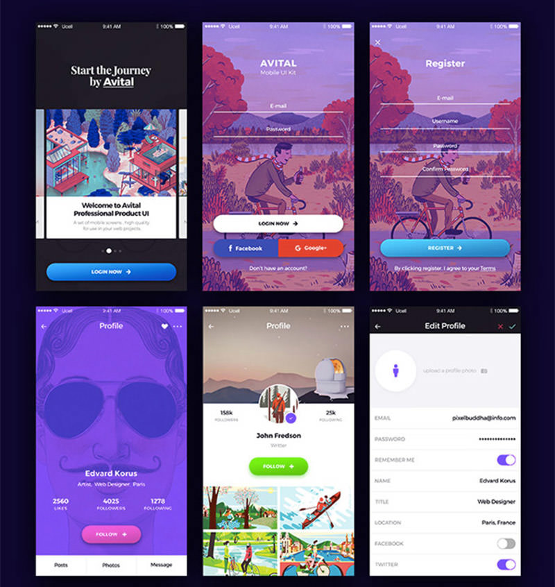 Avital Mobile UI Kit