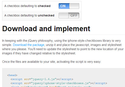 ios mobile iphone framework checkboxes jquery plugin