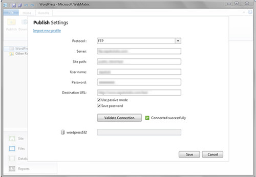 microsoft webmatrix publish settings registry key