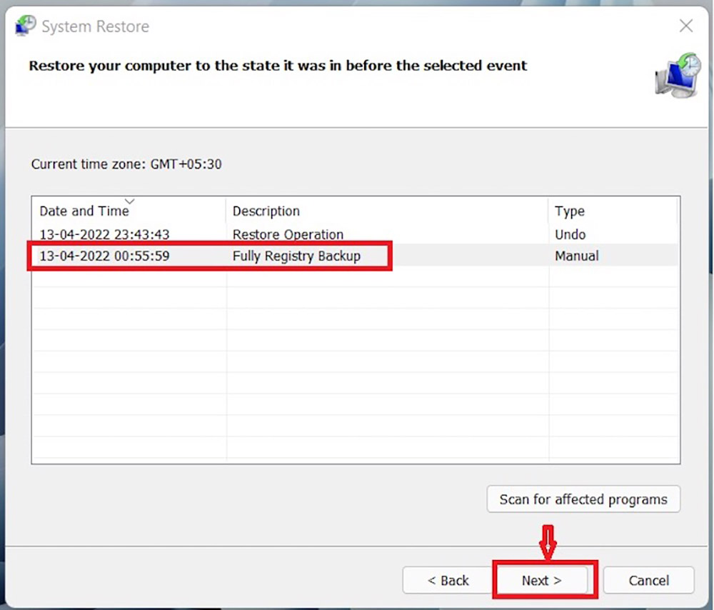 backup winddows11 registry