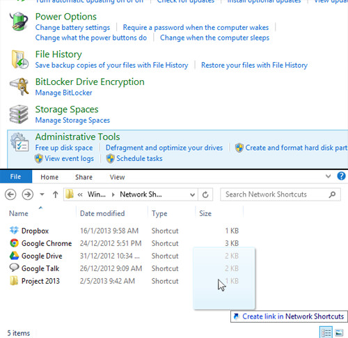 Control Panel Shortcut