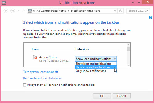 How to Turn On and Off Windows Action Center Message - Hongkiat