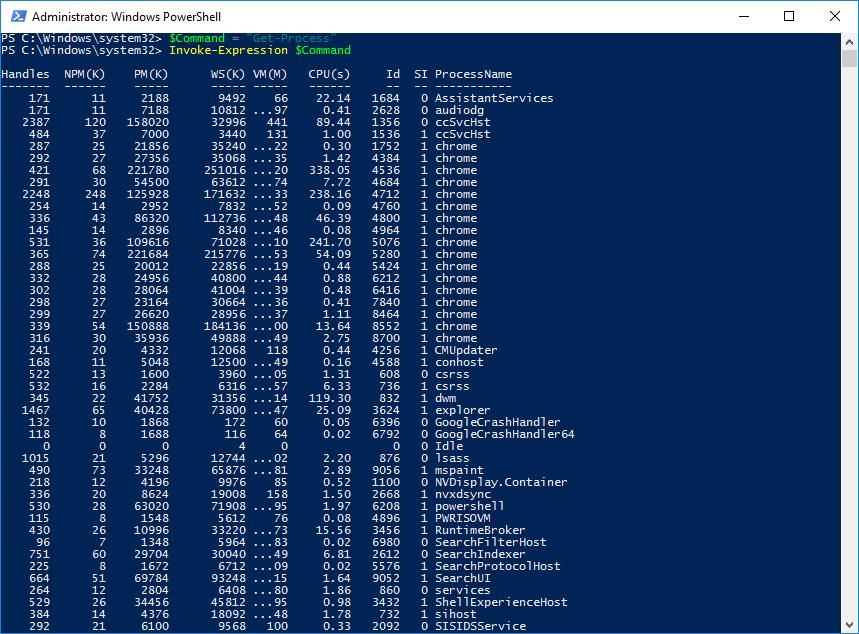 windows power shell command